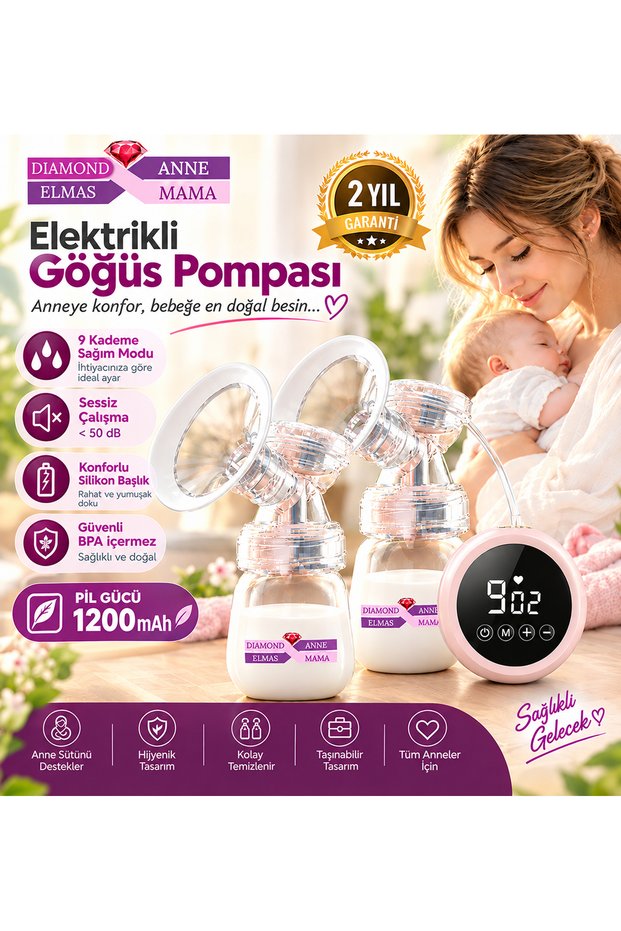 Electric Breast Pump Double, Touch, Led Screen