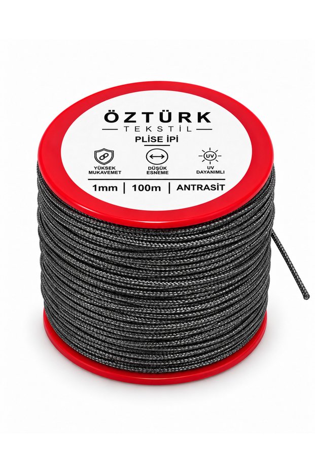 1mm Anthracite Pleated Curtain Cord 100 Meters Polyester Curtain Mechanism Cord