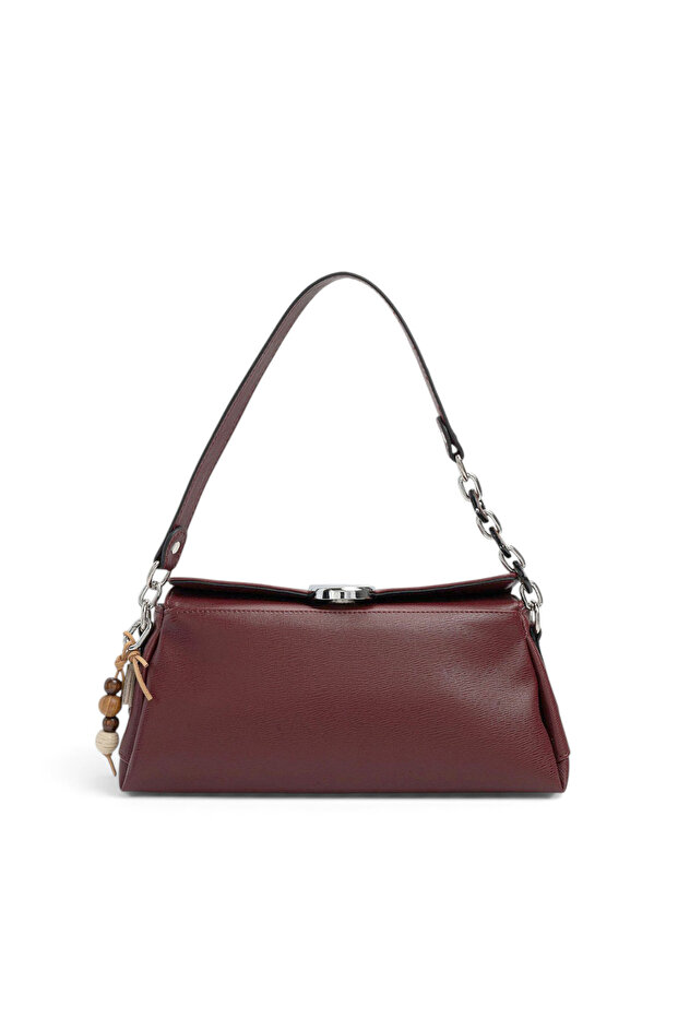 Burgundy - Burgundy Plain Women's Shoulder Bag Sp1294