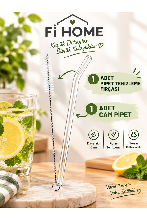 1 Glass Pipette + 1 Pipette Cleaning Brush Set | Reusable Glass Pipette