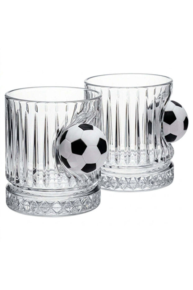 Football Bulk Set of 2 Luxury Crystal Whiskey Glasses 355 Cc