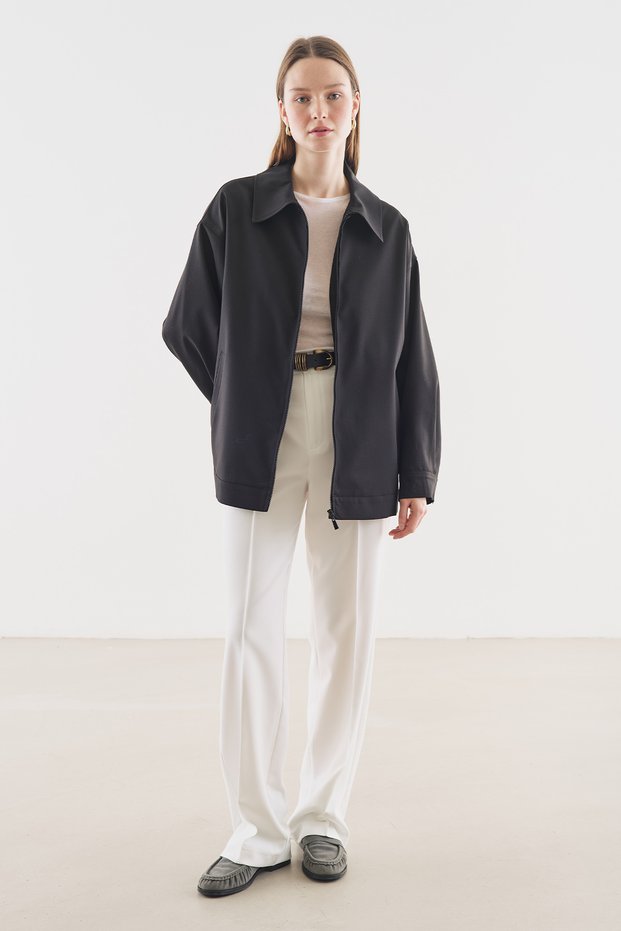 Jacket with Cuff Details Black