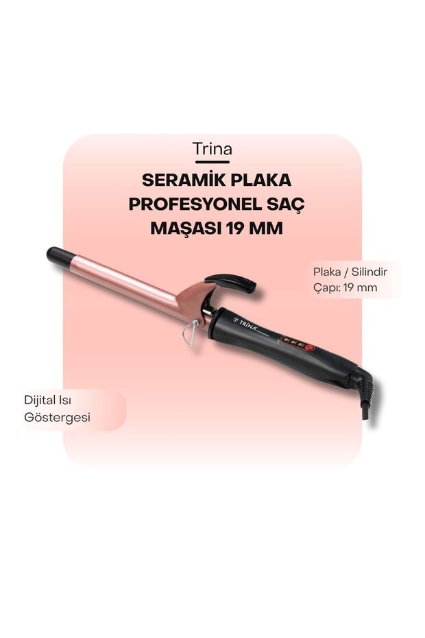 Bronze Color Professional Hair Curling Iron 19mm - 60