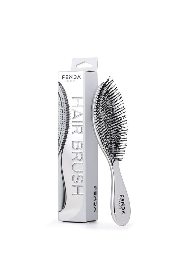 Professional 4 Pin Narrow Head Silver Hair Brush Fndfpro00005Sl