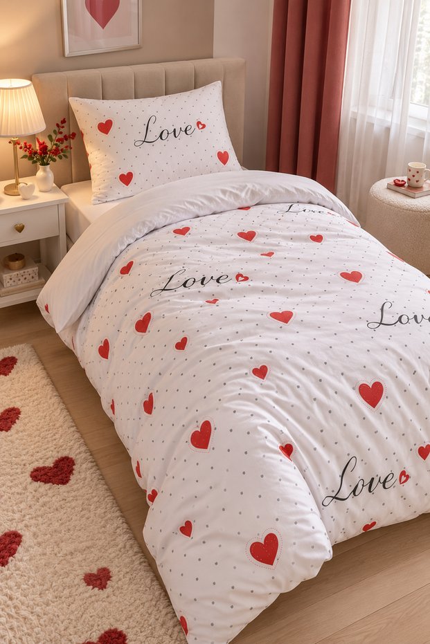 Single Size Fitted Sheet Duvet Cover Set |   Cotton