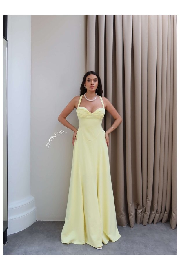 Sweetheart Neckline Crossed Strap Long Dress