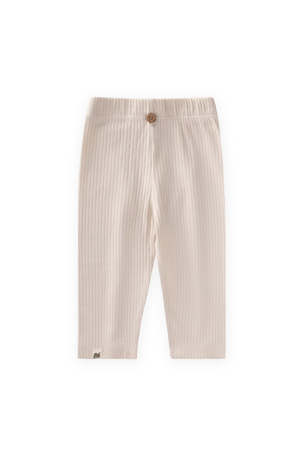 Ribbed Leggings 5-10 Years Light Beige