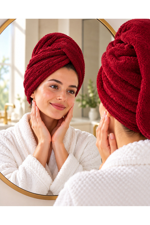 Buttoned Hair Drying Cap