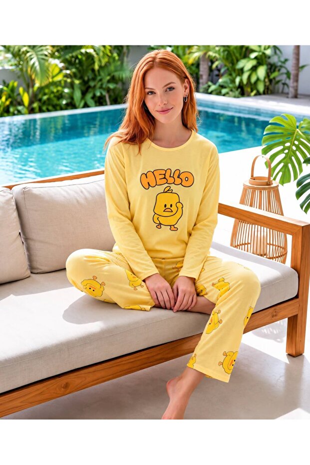 cotton long sleeve pajama set