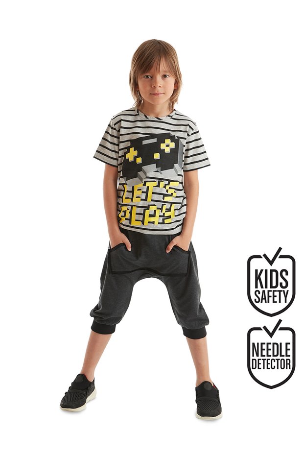 Lets Play Boy's T-shirt Capri Shorts Set