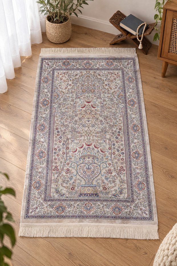 Kumkapı Series S818A Luxury Modal Silk Woven Prayer Rug