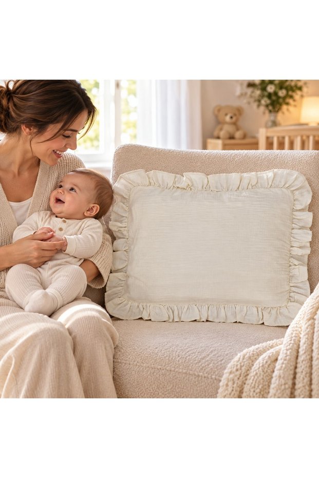 Muslin Ruffled Baby Pillowcase