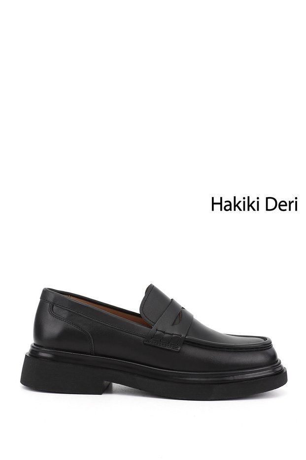 Men's Black Genuine Leather Loafer Shoes