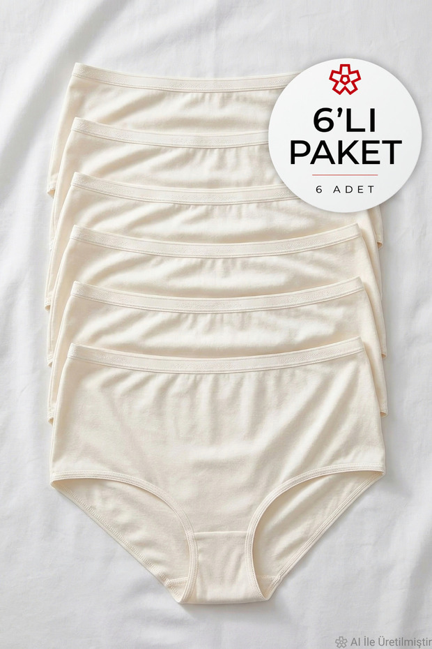 Bamboo Belted Bato Women's High Waist Panties Ecru 6-Pack