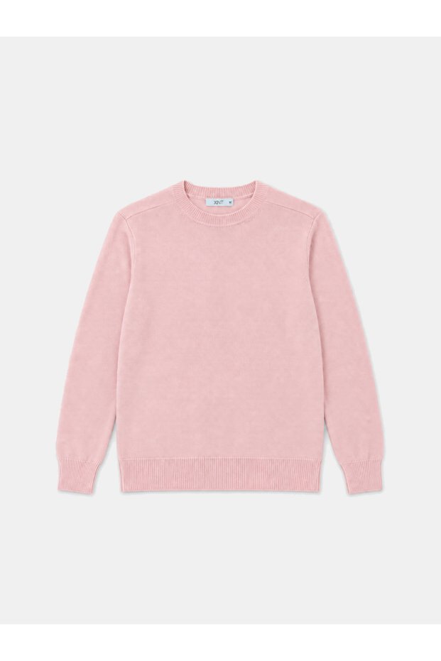 Erkek Pembe Yünlü Basic Kazak