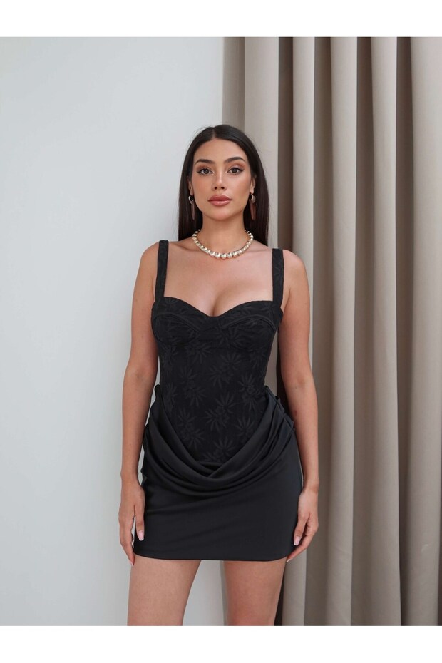 Corseted Satin Dress