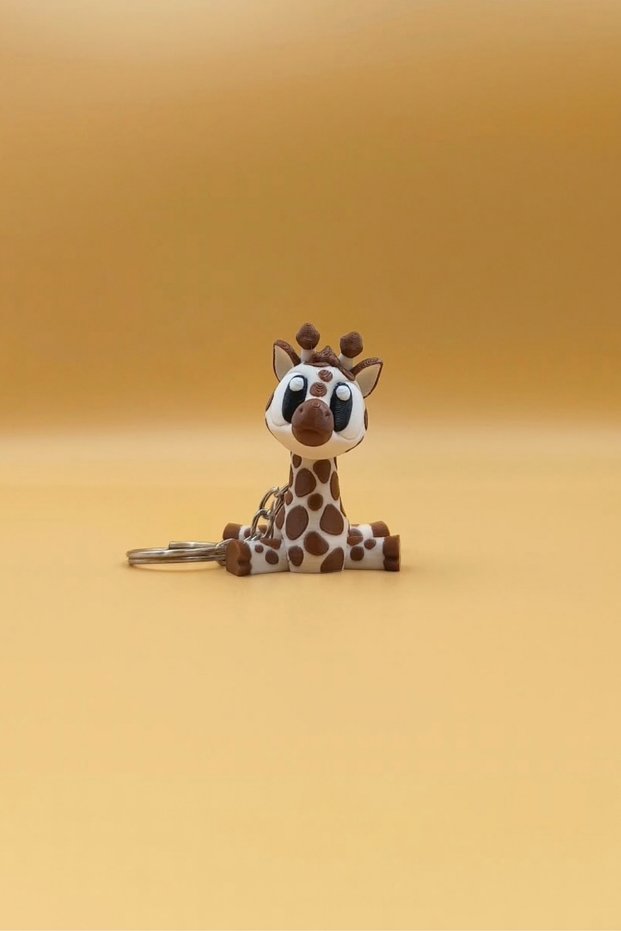 Cute Giraffe Keychain - Movable Keychain Bag Ornament Charm