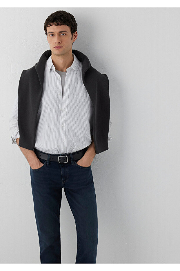 Striped White Shirt Loose Fit / Relaxed Fit 0212101-91703