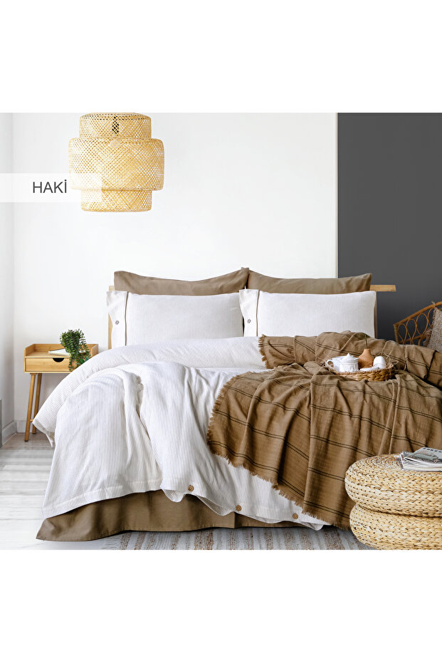 Shile Double Bedding Set - Khaki