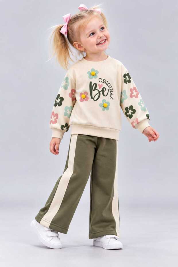 Three-Ply Sharded Combed Cotton Sweatshirt Children's Set