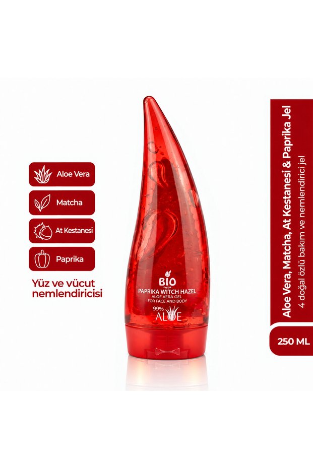 4-Pack Herbal Power Gel – Aloe Vera + Matcha + Horse Chestnut + Paprika Face & Body Firming Gel 250 ml