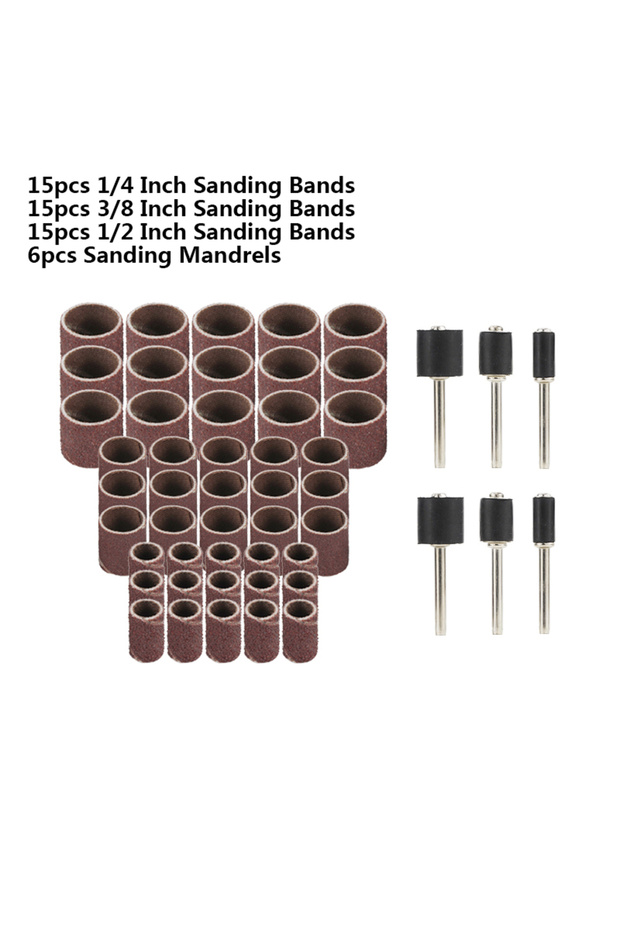 51pcs set CMCP 51/66pcs Sanding Drum Kit Sanding Band With 3.175mm Shank Mandrels for Dremel Accesso