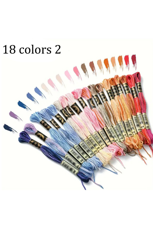 7.8-8 Meters 18 colors 2 18 Colors Embroidery Thread Cotton Sewing Skeins Craft Cross Stitch Floss K
