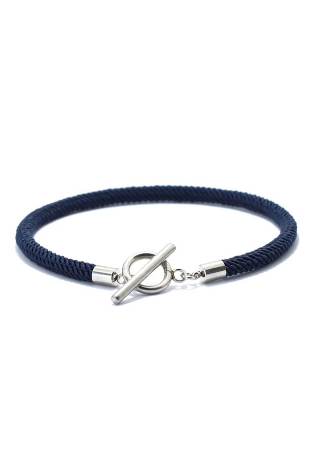 20.5cm Navy Minimalist Grade A Milan Rope Bracelet Men Women Stainless Steel OT Buckle Lucky Handwov