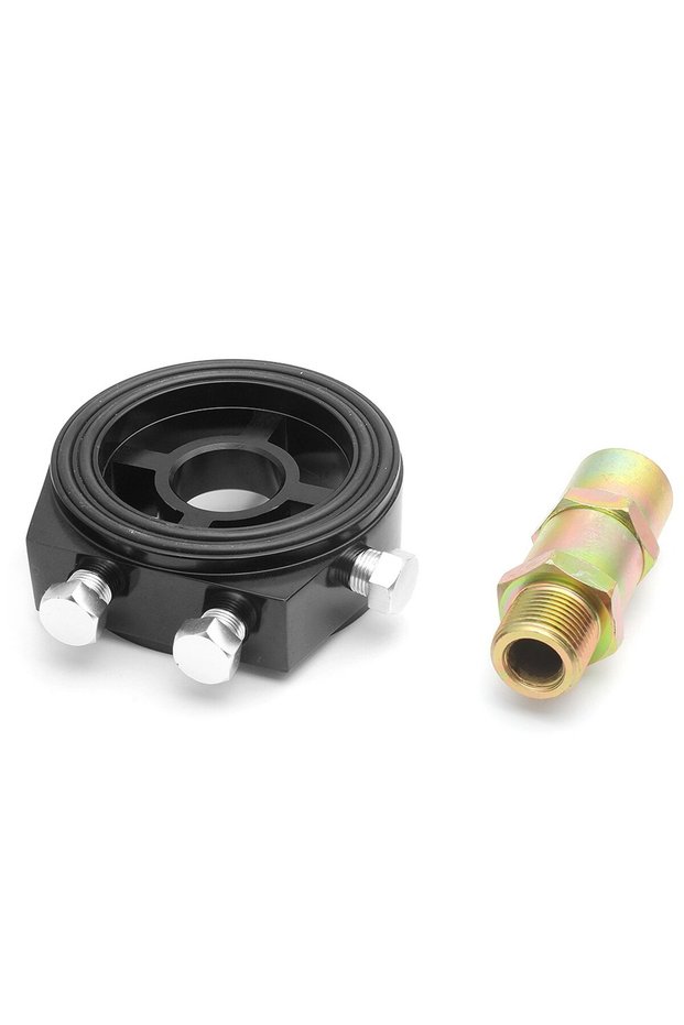 Black Universal Automotive Car Aluminum Oil Filter Sandwich Plate Adapter Oil Press Temp Sensor Adap