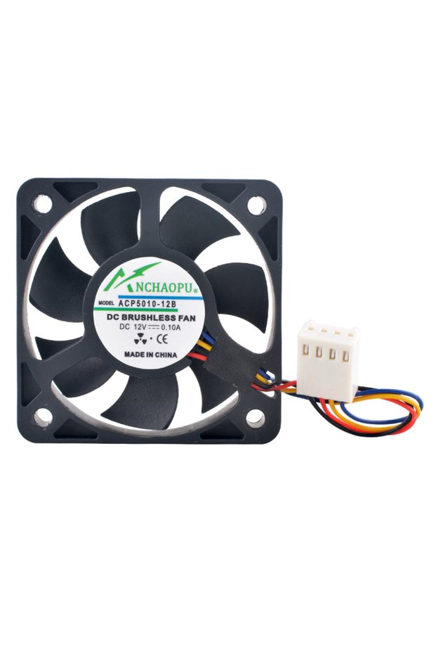 50x50x10mm ACP5010-12B 50x50x10mm DC12V 0.1A 4-Pin PWM 8000RPM Dual Ball Bearing Fan | Industrial/Em