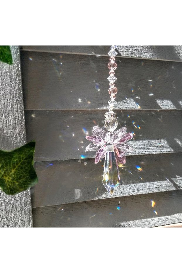 1pc Pink 1pc Rainbow Guardian Angel Crystal Light Catcher can be used as a home/car decoration, por