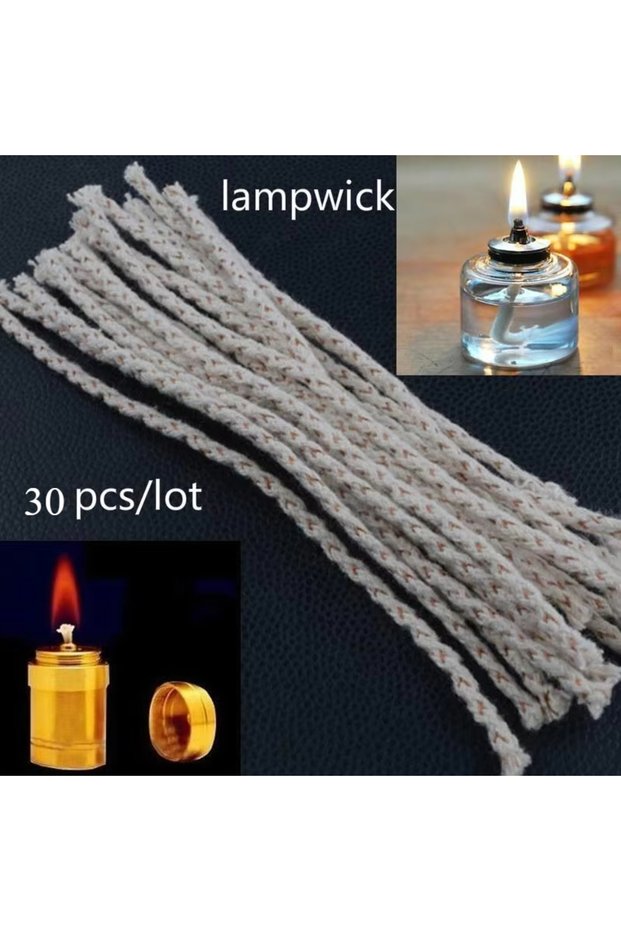 A 30pcs/lot Cotton Core Wick For Kerosene Alcohol Lamp Durable Wicks For DIY Wheel Kerosene Oil Ligh