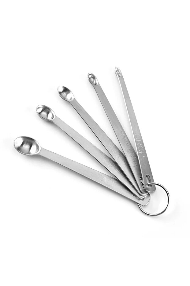 A New 5Pcs/set Mini Measuring Spoon Set Stainless Steel Seasoning Dry And Liquid Ingredients Kitche.