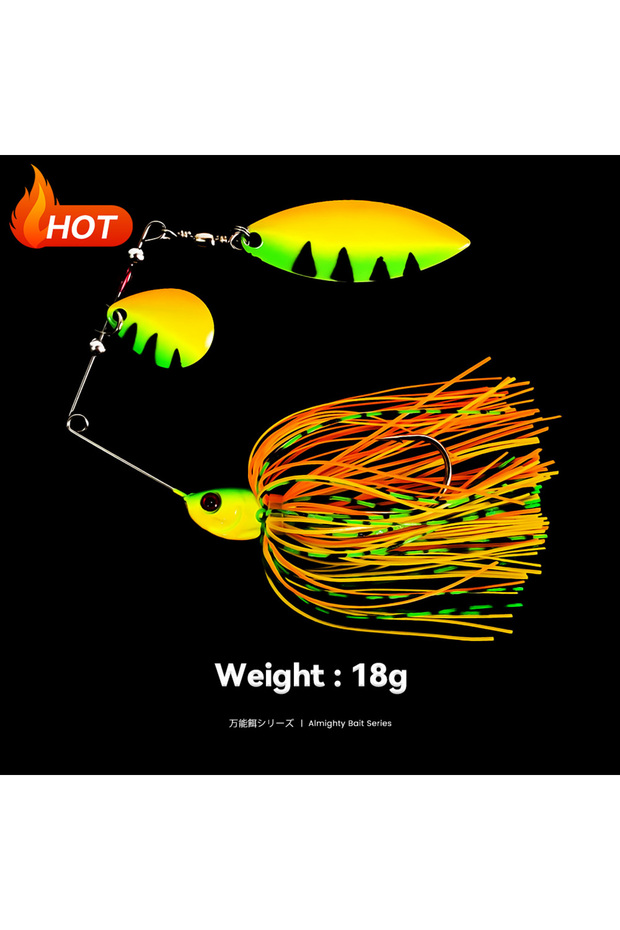 QQHXL008 Bazooka 15g Spinnerbait Fishing Lure Wire Spinner Bait Metal Buzzbait Swimbait Hook JIG Kit