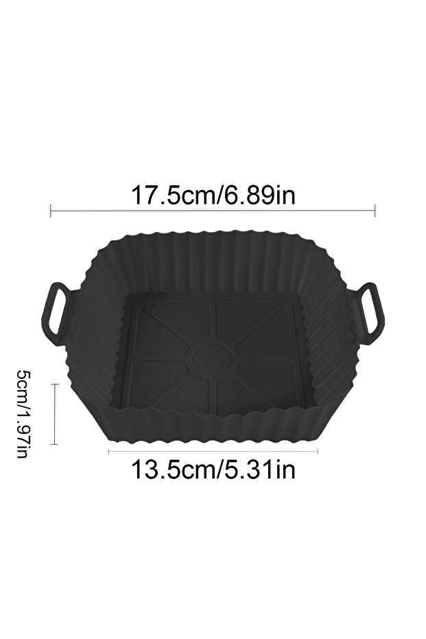 Black-17cm Air Fryer Silicone Liners Pot,Airfryer Basket Cooking Gadgets ,Reusable Baking Tray Non-s