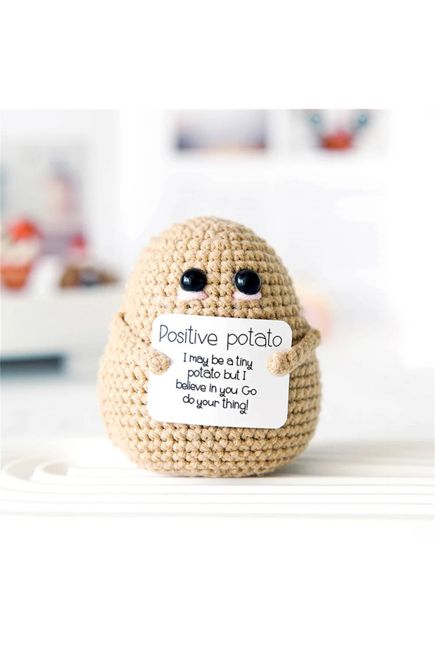 brown P Pure Hand-woven Positive Energy Lovely Potato Doll New Product Handmade Potato Home Room Dec
