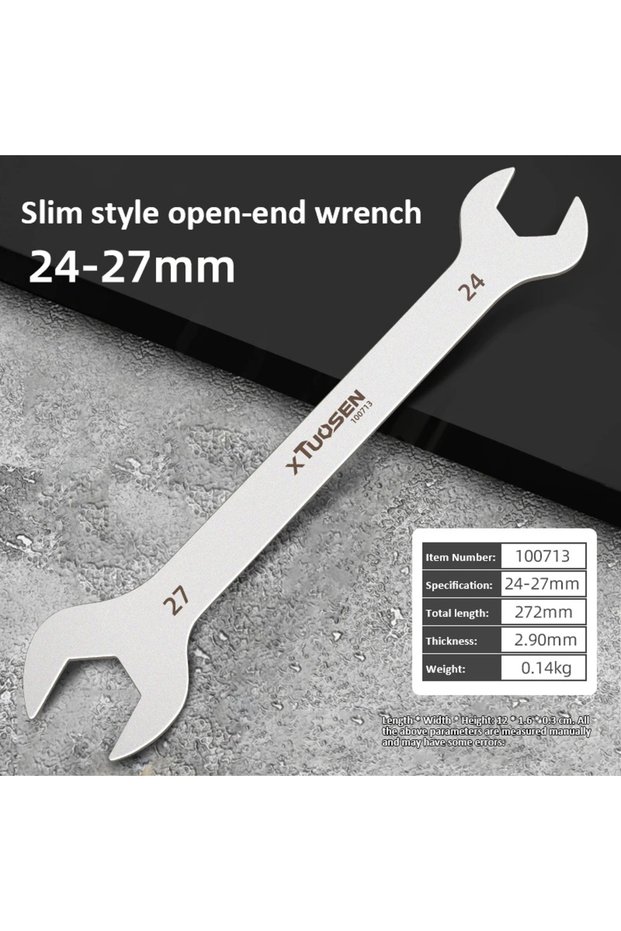 24-27mm 1Pcs 5.5-27MM Ultra-thin Open End Wrench, High Carbon Steel Double-end Flat Wrench, Multi-Fu