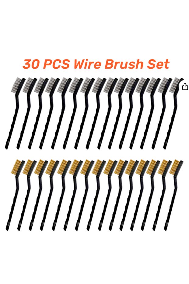 30pcs 10/30pcs Stainless Steel Brass Wire Brush Set - Rust Removal & Welding Cleanup, Durable Bristl