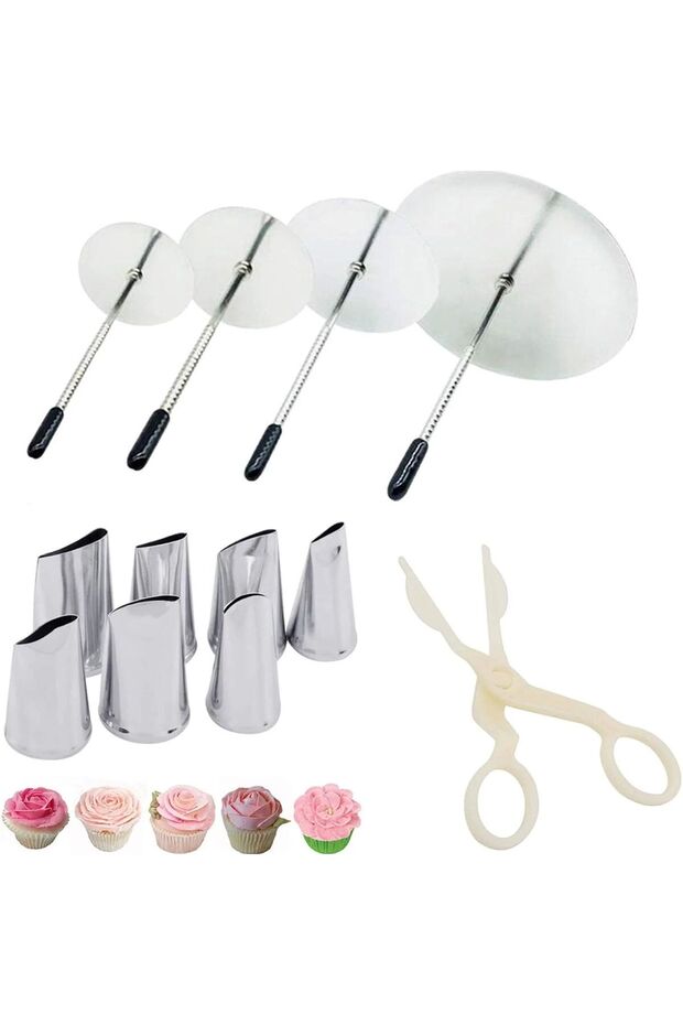 12pcs 12Pcs Cake Flower Nail and Flower Lifters Cake Decorating Tool Cake Flower Nail Lifters Kit Ic
