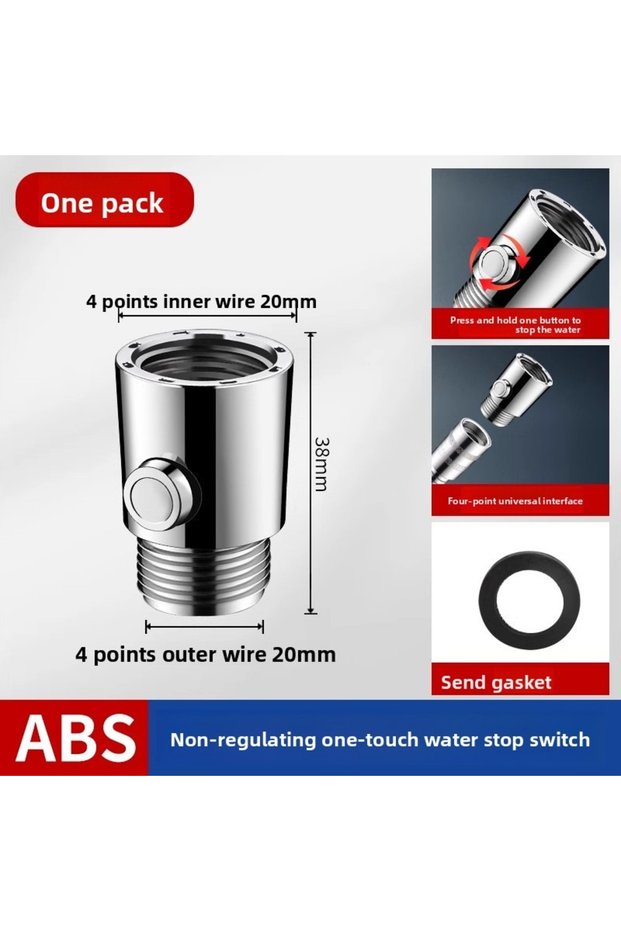 Regular version Shower Head Flow Control Valve One Key Water Stop Switch Universal Interface Easy In
