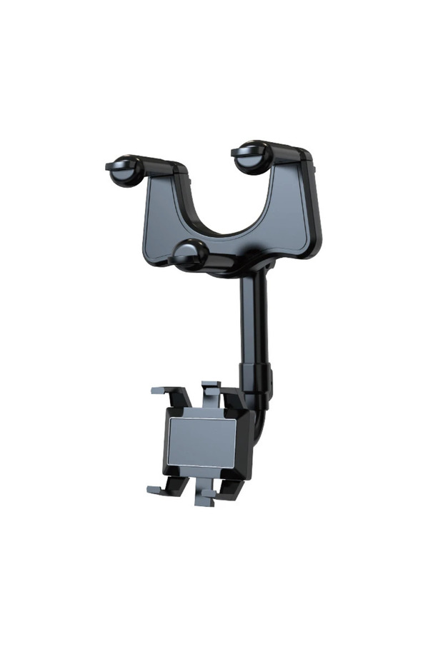 black 360° Car Rearview Mirror Phone Holder for Car Mount Phone and GPS Holder Support Rotating Adju