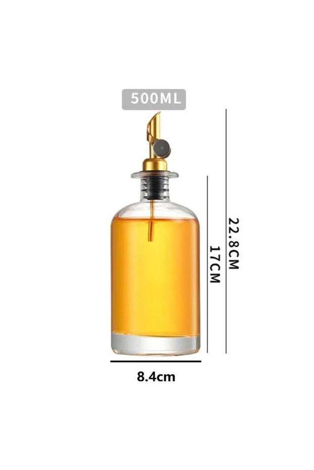 Transparent-500ml 1PC Glass Olive Oil Dispenser Bottle Seasoning Bottle Vinegar Bottle Condiment Con