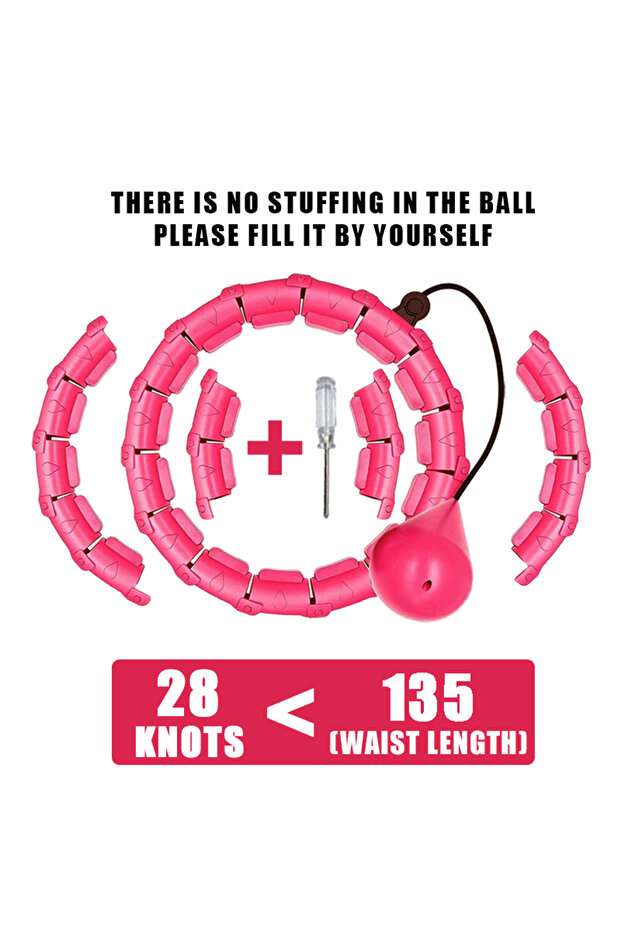 28-Pink Adjustable Exercise Ring for Abdominal Workout Detachable Fitness Ring Equipment Gym Home Wo