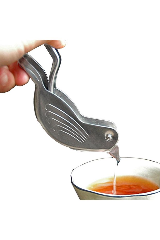 Silver Bird Shape Lemon Juicer Stainless Steel Manual Citrus Squeezer for Limes and Lemons Portable