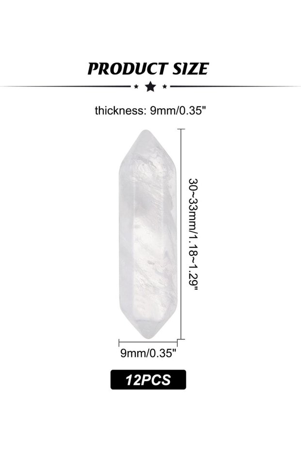 AECH07-04374 12pcs Natural Quartz White Quartz Point Hexagonal Double Terminated Points Wands No Hol