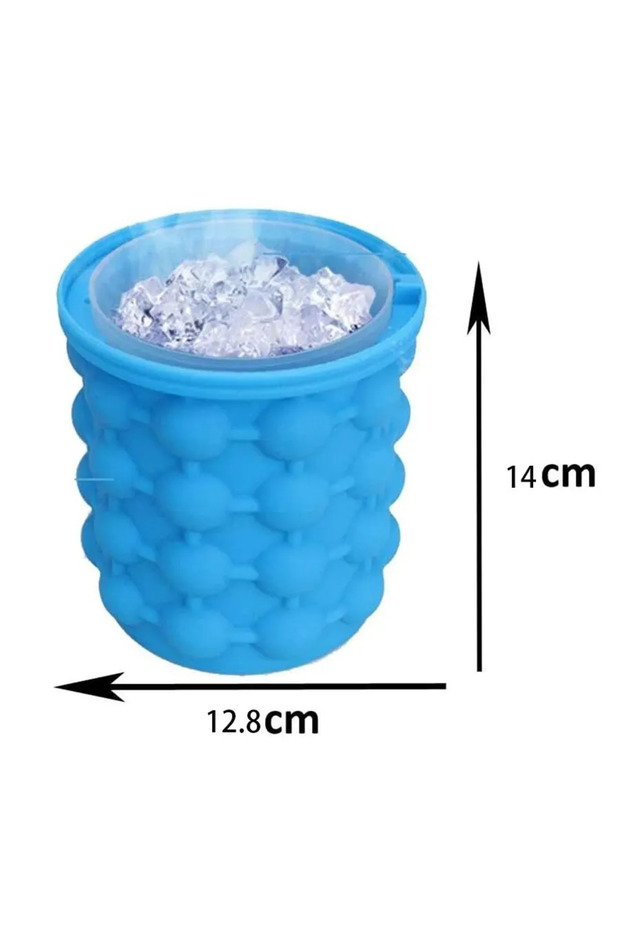 12.8x10x14cm Blue Ice Bucket 1PC Silicone Ice Cube Maker Portable Bucket Wine Cooler Beer Cabinet Sp