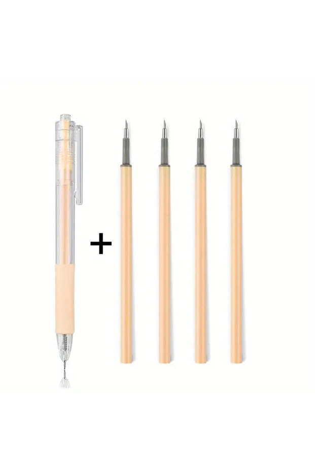 ORANGE 1+4PCS/5PCS Pen Knife Mini Pressing Engraving Pen Ins Mini Account Sticker Art Knife Paper Ar