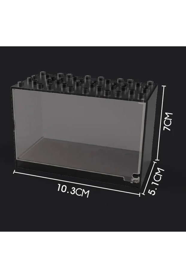 Black B Minifigures Display Case for Action Figures Blocks Collectibles, Clear Acrylic Box Dustpr