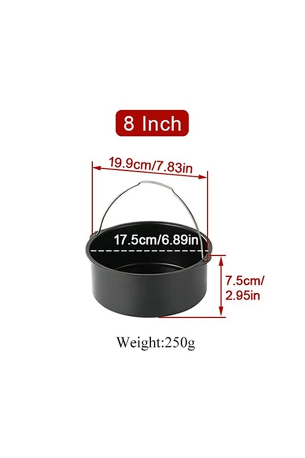 B 8inch 6/7/8 Inch Round Cake Mold Non Stick Baking Pan Tray Molds Air Fryer Basket with Handles Bak