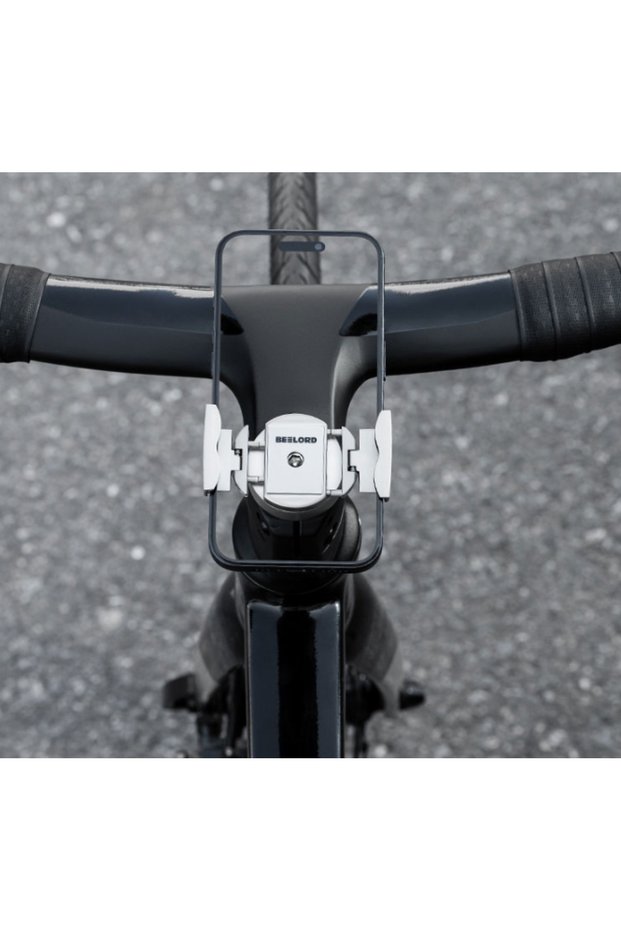 Silvery Gray BEELORD Bike Phone Mount 6061 Aluminum Alloy 360° Rotation 54 - 72 Inch Phones for MTB